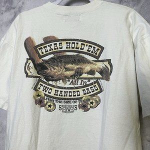 Vintage Sportsmans Warehouse T Shirt Mens Large White Outdoor Fishing